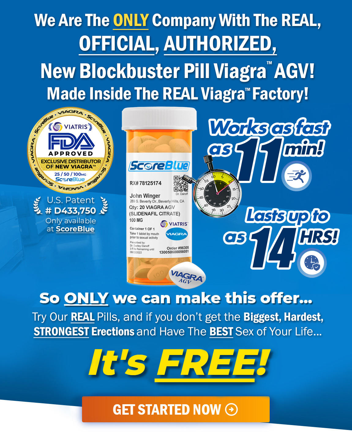 we are the only company with the real official authorized fda approved generic viagra